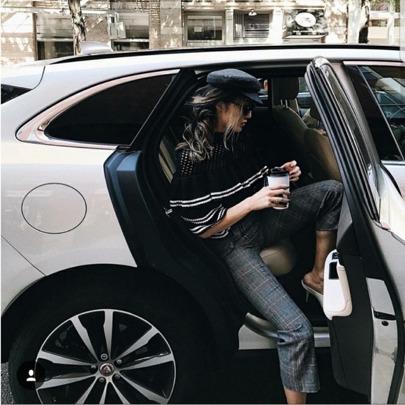 Self-portrait Grey Check Lexi Zipper Highrise Tweed Cropped Trouser Pant Size 4 - Picture 7 of 16